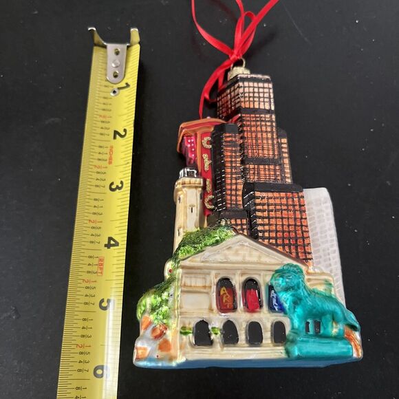 EUC Kurt S. Adler Noble Gems City Scapes CHICAGO Glass Christmas Ornament 2014 - Picture 7 of 10